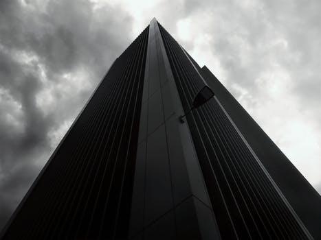 abstract image of tall building looking like a container